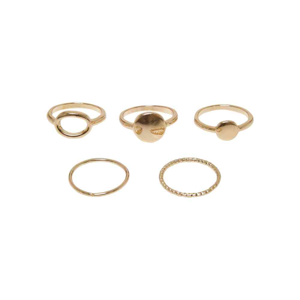 Urban Classics - Basic Stacking 5Pack Ring - Gold coloured